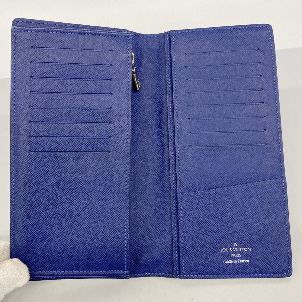 Louis Vuitton Taiga Rama Portefeuille Brazza Long Wallet M30297 Cobalt Men's - Picture 3 of 11